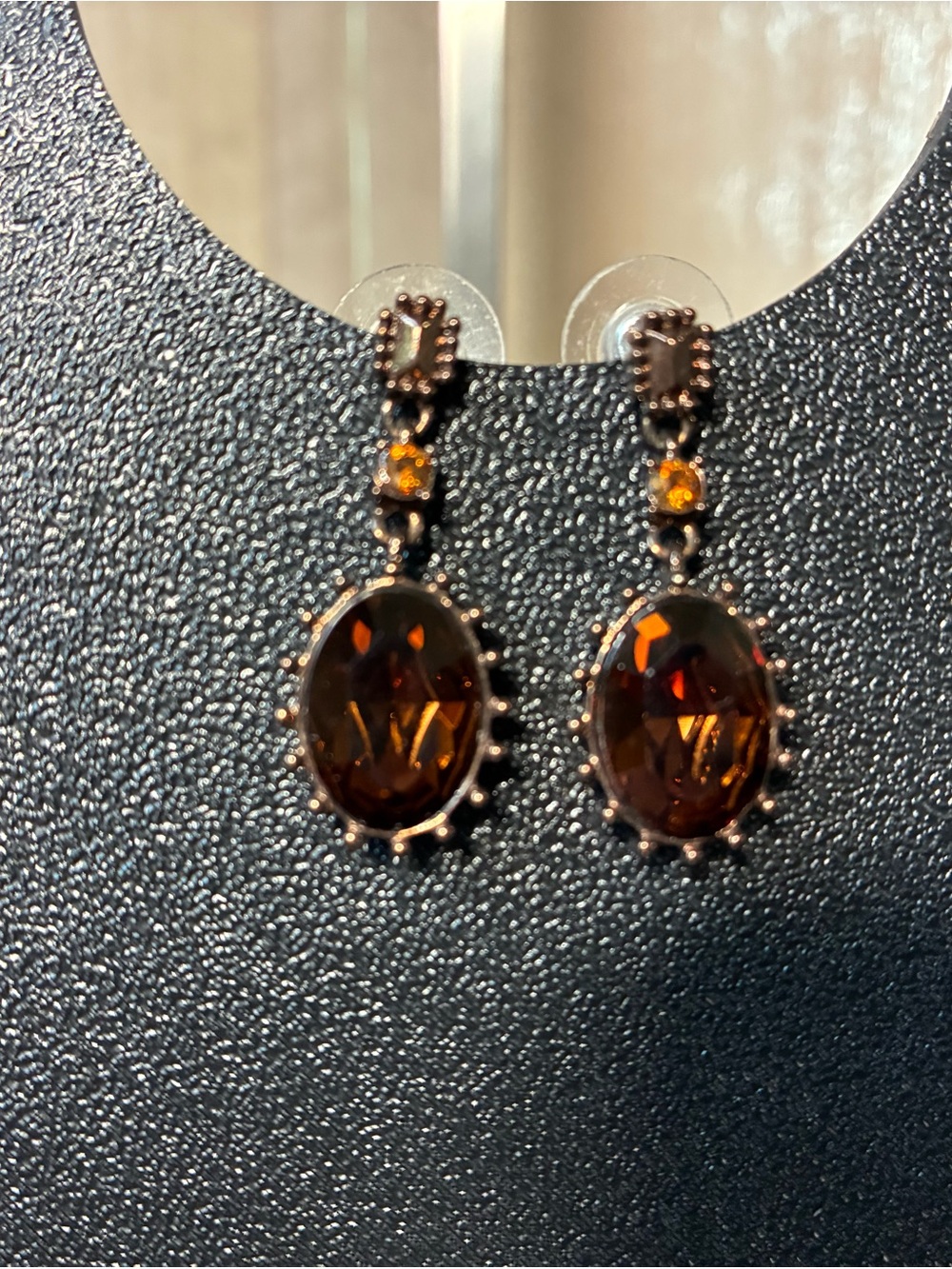 Givenchy Oval Amber Drop Earrings